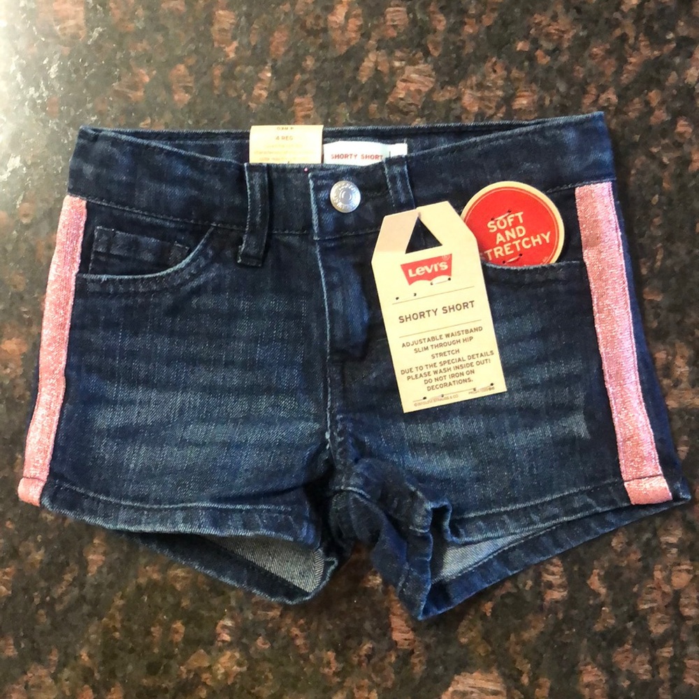 Toddler Levi’s Shorty Short Pink Stripes